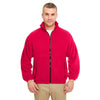 UltraClub Men's Red Iceberg Fleece Full-Zip Jacket