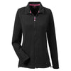 UltraClub Women's Black Microfleece Full-Zip Jacket