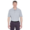 UltraClub Men's Heather Grey Classic Pique Polo with Pocket