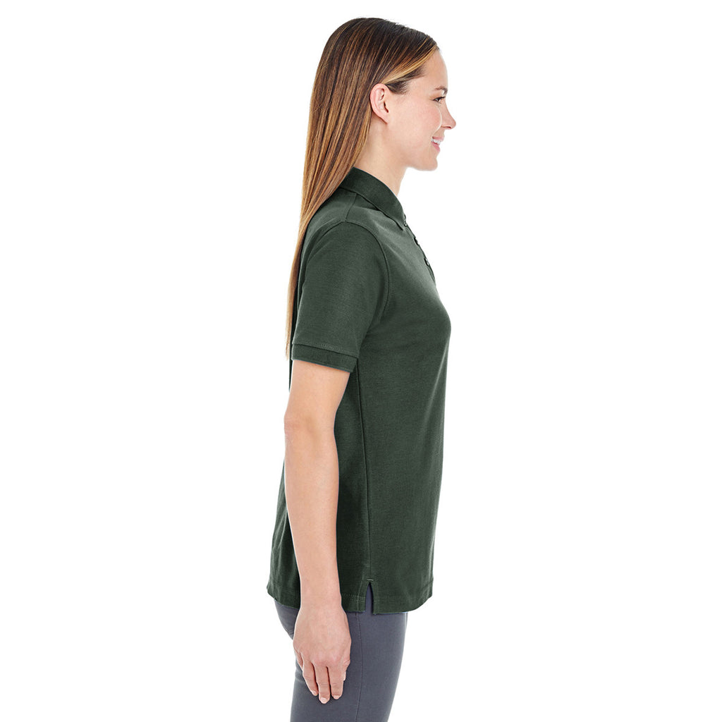 UltraClub Women's Forest Green Whisper Pique Polo