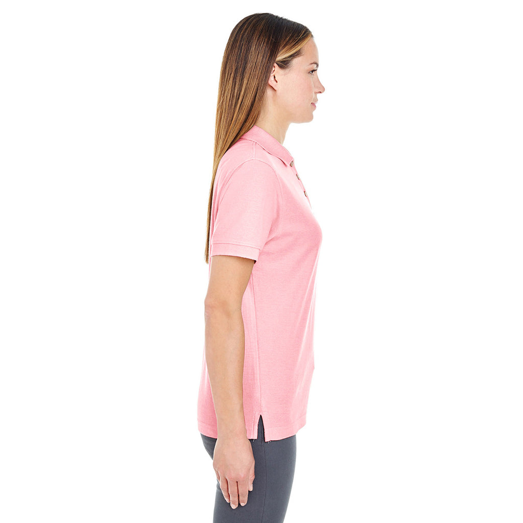 UltraClub Women's Pink Whisper Pique Polo