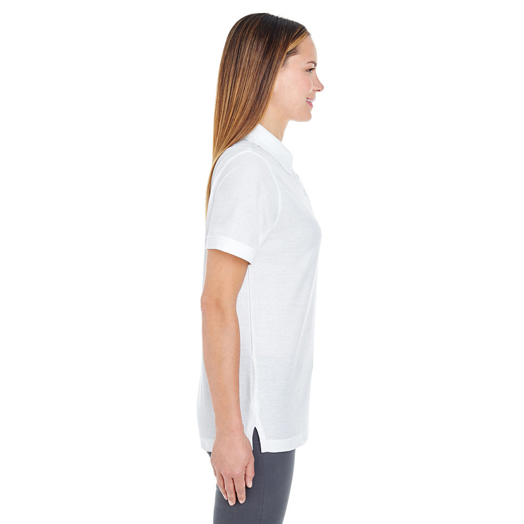 UltraClub Women's White Whisper Pique Polo