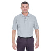 UltraClub Men's Heather Grey Whisper Pique Polo with Pocket