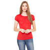 Bella + Canvas Women's Red Burnout Short-Sleeve T-Shirt