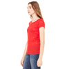 Bella + Canvas Women's Red Burnout Short-Sleeve T-Shirt