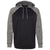 J. America Men's Black/Charcoal Fleck Colorblock Cosmic Fleece Hooded Pullover Sweatshirt