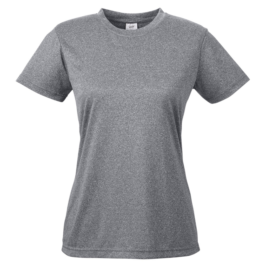 UltraClub Women's Charcoal Heather Cool & Dry Heathered Performance T-Shirt