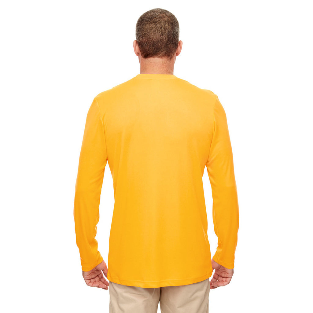 UltraClub Men's Gold Cool & Dry Performance Long-Sleeve Top