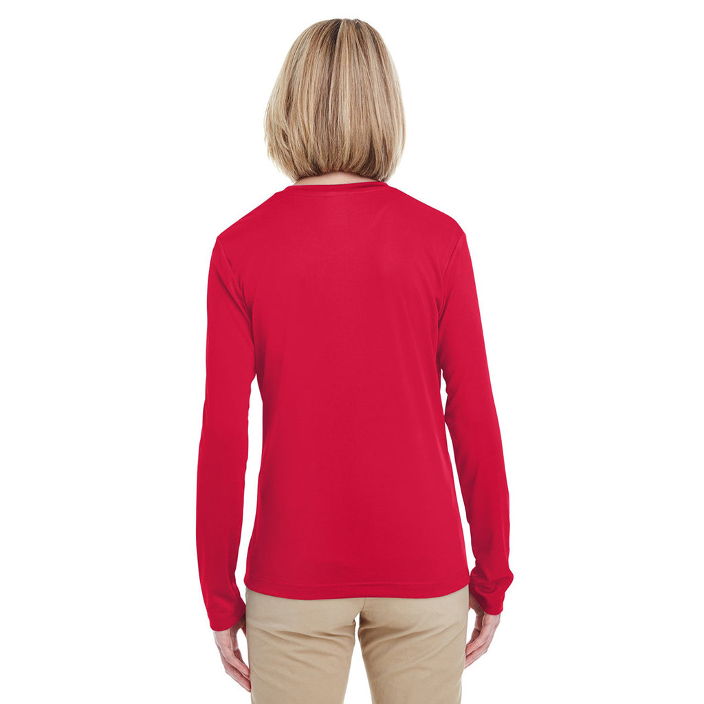 UltraClub Women's Red Cool & Dry Performance Long-Sleeve Top
