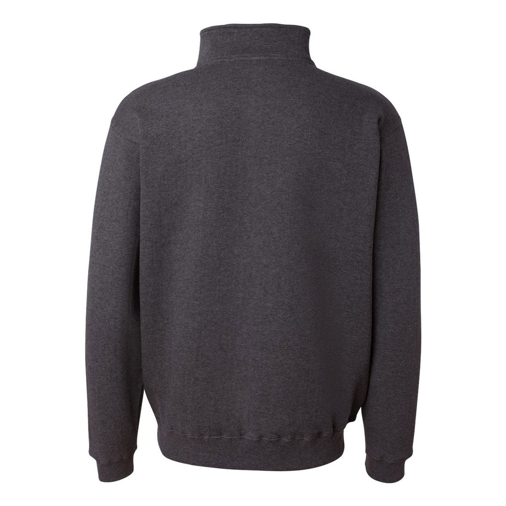 J. America Men's Charcoal Heather Heavyweight Quarter-Zip Fleece Sweatshirt