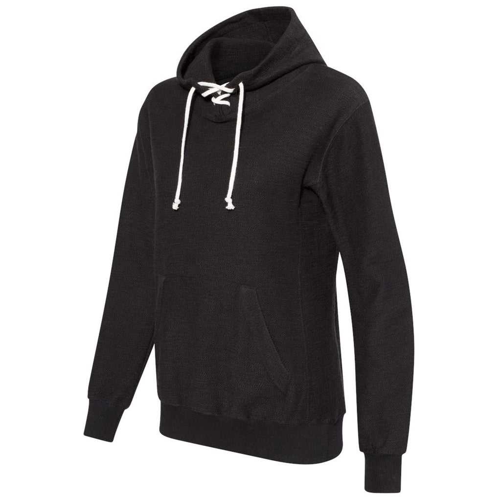 J. America Women's Black Shore French Terry Lace Scuba Hoodie