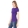 Bella + Canvas Women's Team Purple Sheer Mini Rib Short-Sleeve T-Shirt