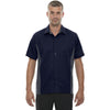 North End Men's Classic Navy Fuse Colorblock Twill Shirt