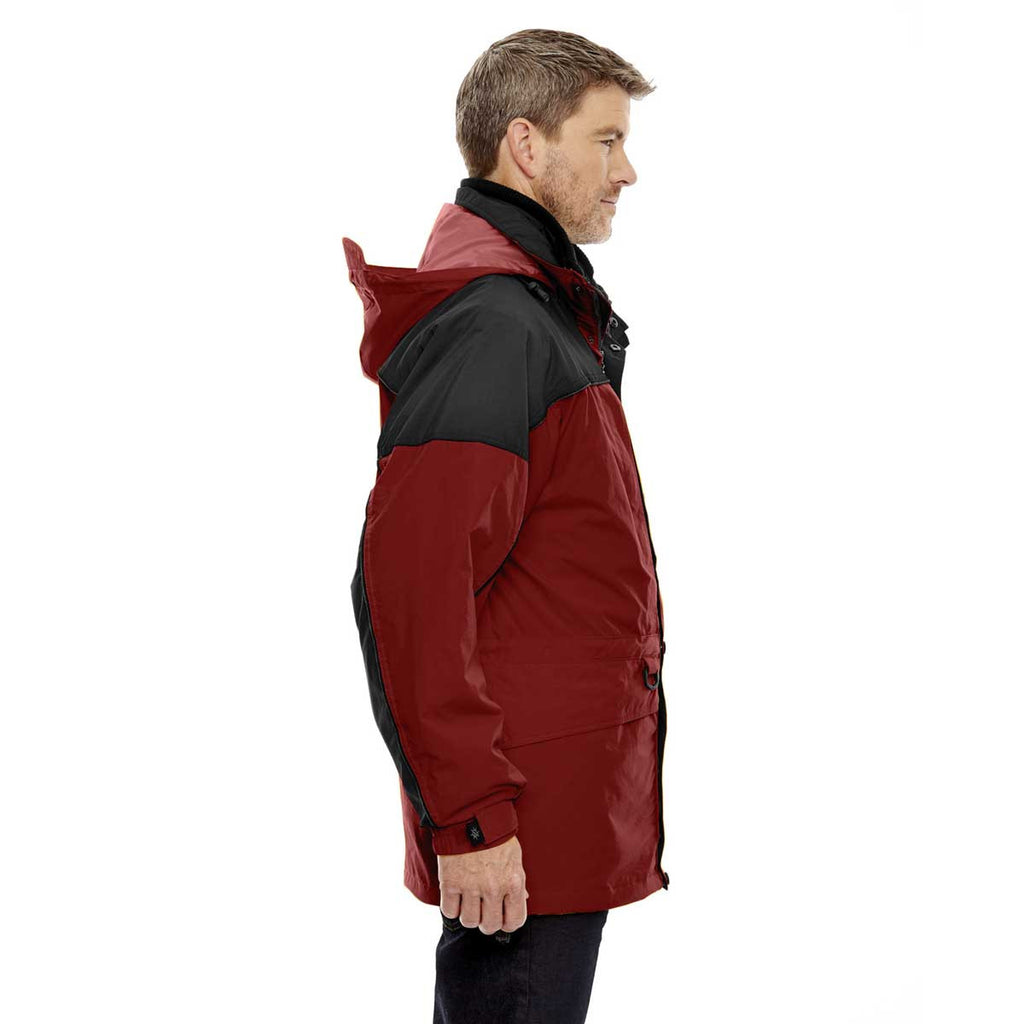 North End Men's Molten Red 3-in-1 Two-Tone Parka