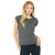 Bella + Canvas Women's Dark Grey Heather Flowy T-Shirt with Rolled Cuff