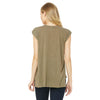 Bella + Canvas Women's Heather Olive Flowy T-Shirt with Rolled Cuff