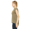 Bella + Canvas Women's Heather Olive Flowy T-Shirt with Rolled Cuff