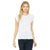 Bella + Canvas Women's White Flowy T-Shirt with Rolled Cuff