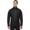 North End Men's Black City Textured Three-Layer Fleece Bonded Soft Shell Jacket
