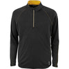 North End Men's Black/Campus Gold Radar Half-Zip Performance Long-Sleeve Top