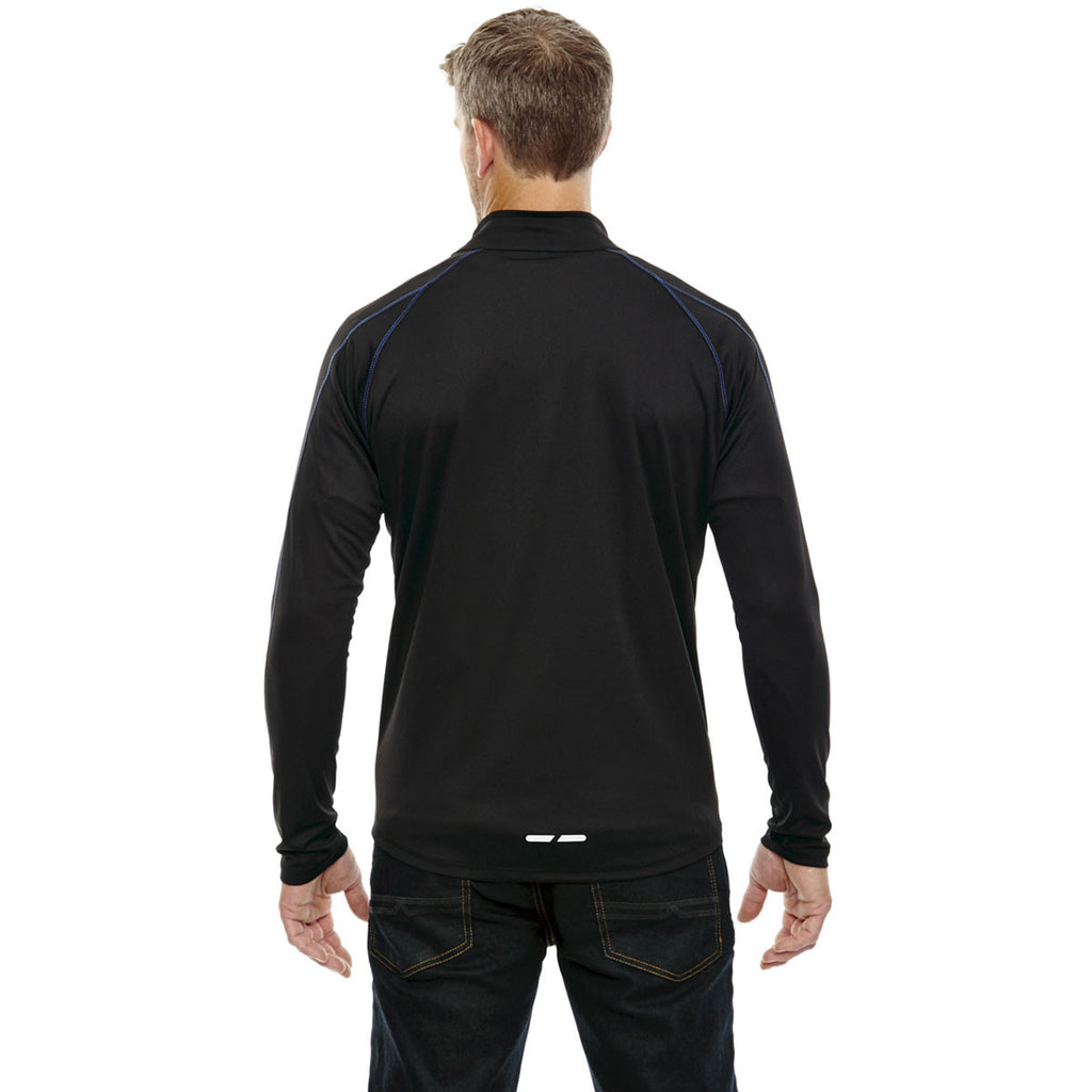 North End Men's Black/True Royal Radar Half-Zip Performance Long-Sleeve Top