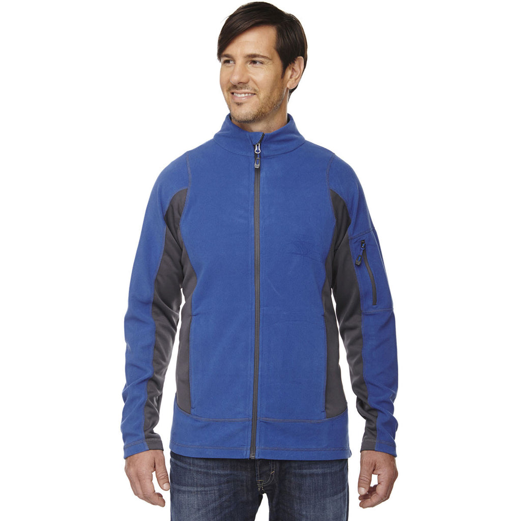 North End Men's Nautical Blue Generate Textured Fleece Jacket