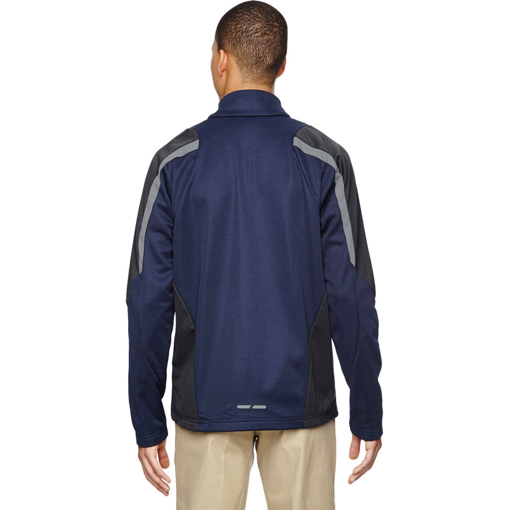 North End Men's Classic Navy Strike Colorblock Fleece Jacket