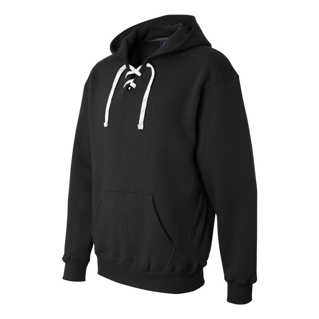 J. America Men's Black Sport Lace Hooded Sweatshirt