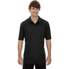North End Men's Black Recycled Polyester Performance Pique Polo