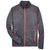 North End Men's Carbon/Olympic Red Flux Melange Bonded Fleece Jacket