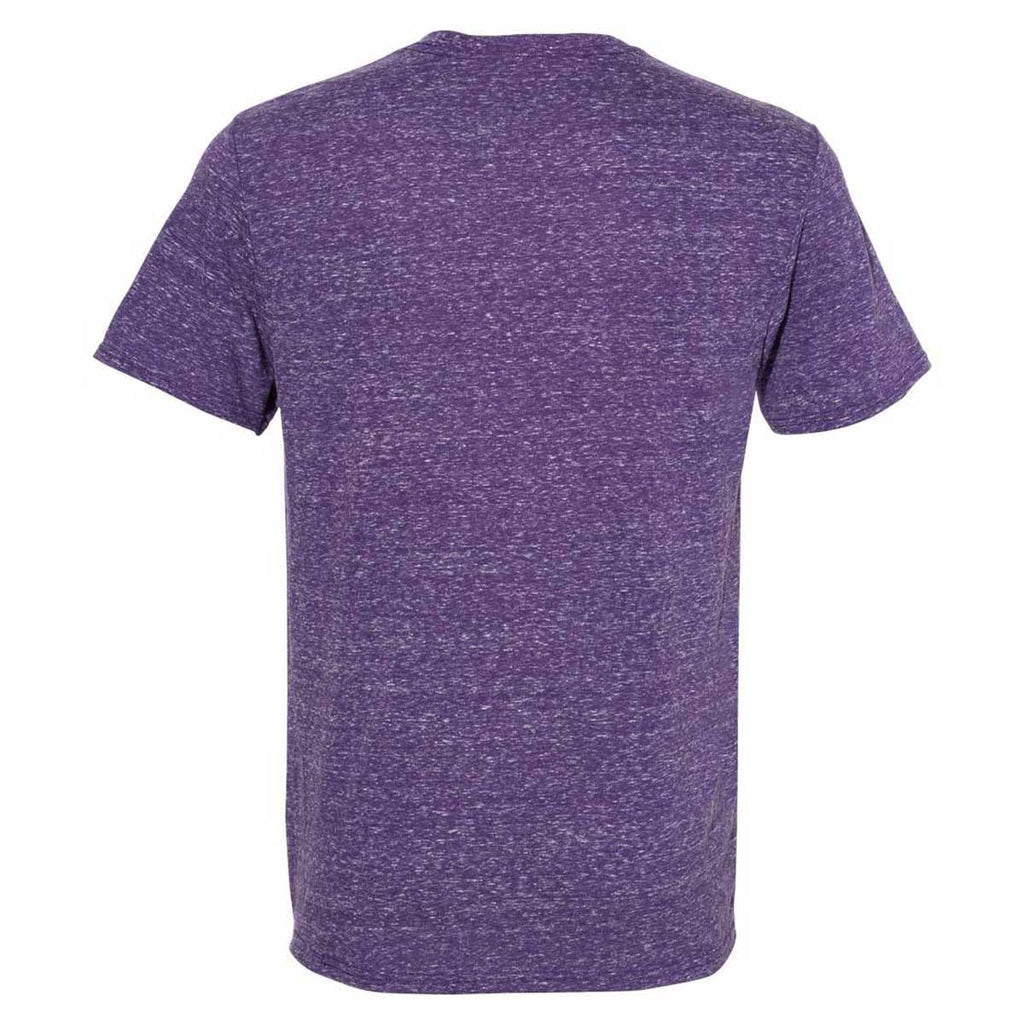 Jerzees Men's Purple Snow Heather Jersey Crew T-Shirt