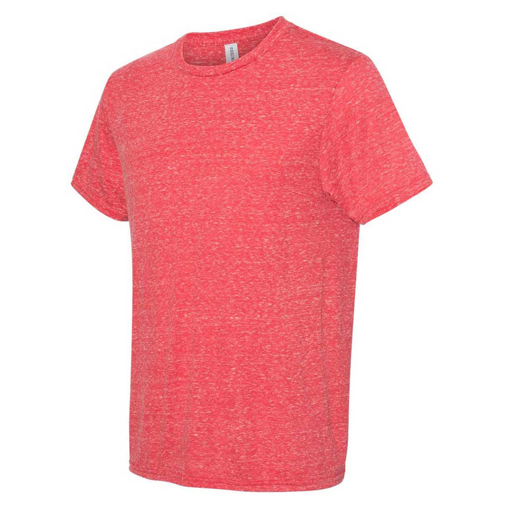 Jerzees Men's Red Snow Heather Jersey Crew T-Shirt