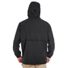 UltraClub Men's Black Microfiber Full-Zip Hooded Jacket