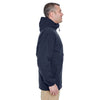 UltraClub Men's Navy Microfiber Full-Zip Hooded Jacket