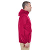 UltraClub Men's Red Quarter-Zip Hooded Pullover Pack-Away Jacket