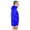 UltraClub Men's Royal Quarter-Zip Hooded Pullover Pack-Away Jacket