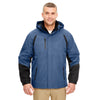 UltraClub Men's Blue/Black Colorblock 3-in-1 Systems Hooded Jacket
