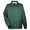 UltraClub Men's Forest Green Nylon Coaches' Jacket