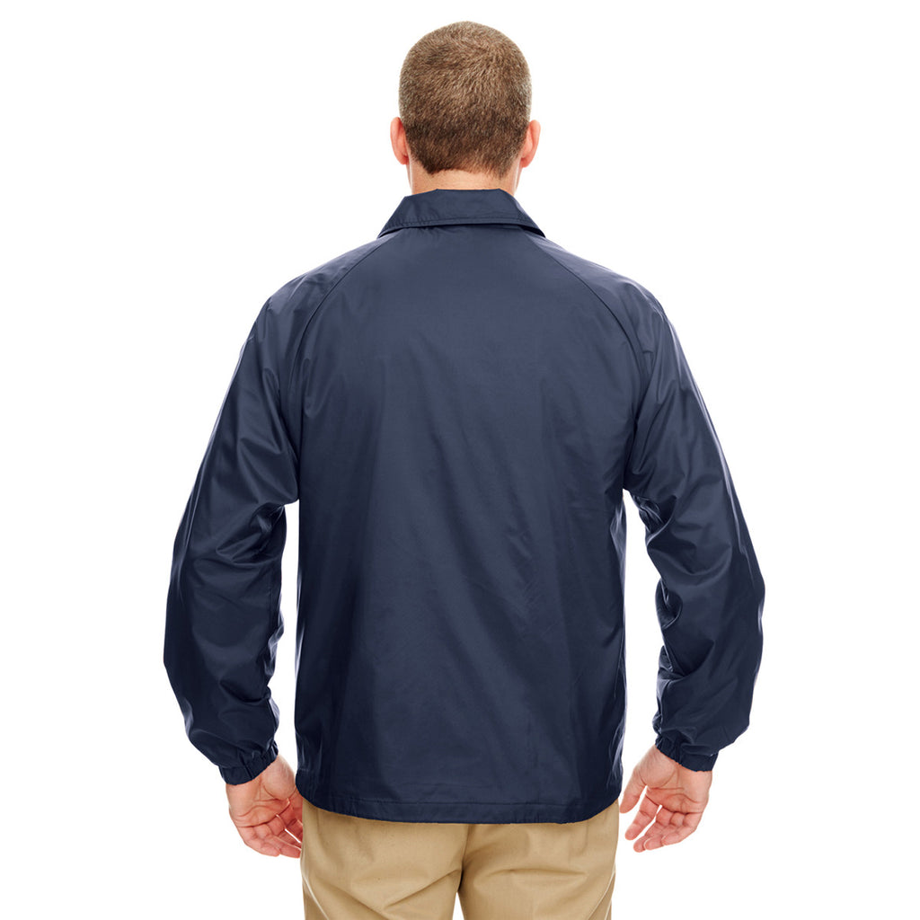 UltraClub Men's Navy Nylon Coaches' Jacket