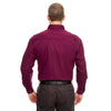 UltraClub Men's Burgundy Cypress Long-Sleeve Twill with Pocket