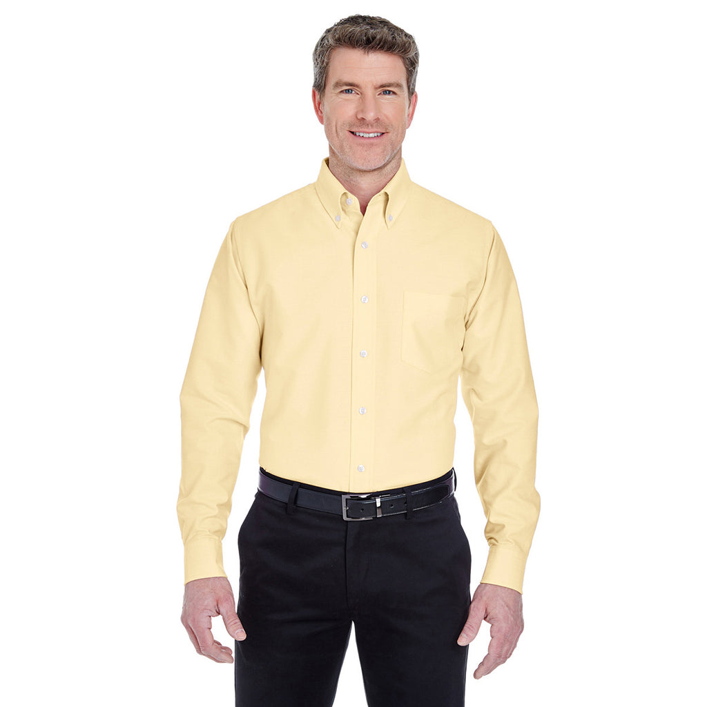UltraClub Men's Butter Classic Wrinkle-Resistant Long-Sleeve Oxford