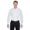 UltraClub Men's White Classic Wrinkle-Resistant Long-Sleeve Oxford