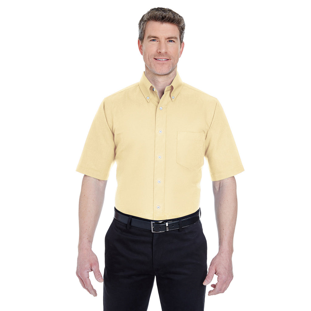UltraClub Men's Butter Classic Wrinkle-Resistant Short-Sleeve Oxford