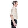 UltraClub Men's Tan Classic Wrinkle-Resistant Short-Sleeve Oxford