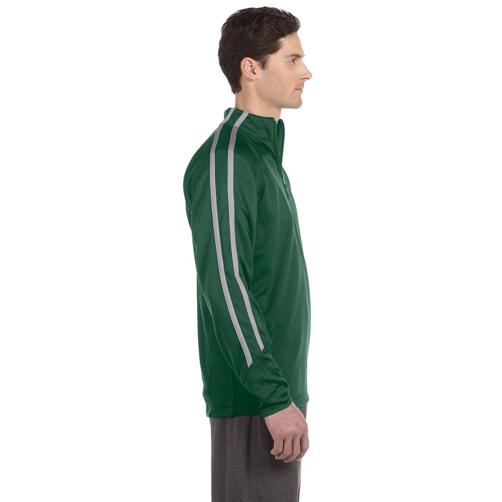 Russell Athletic Men's Dark Green/Steel Tech Fleece Quarter-Zip Cadet