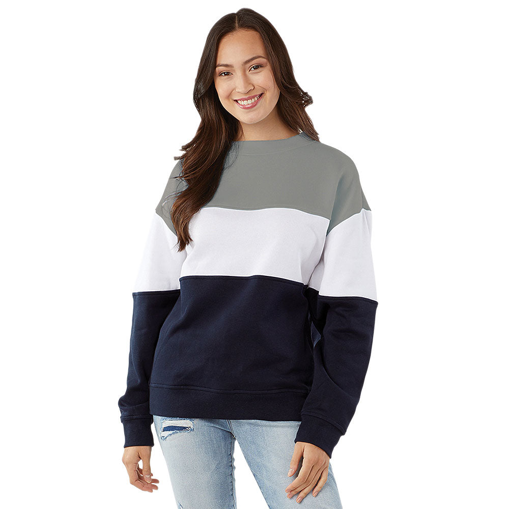 Charles River Unisex Light Grey/White/Navy Westerly Crew