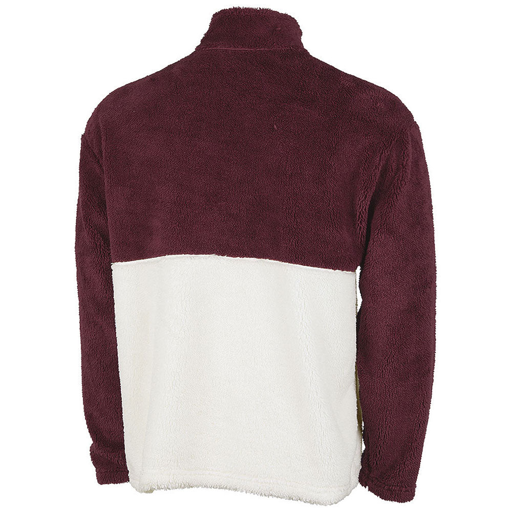 Charles River Unisex Maroon/Cream Oxford Quarter Zip