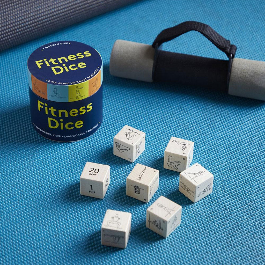 Fitness Dice (7 Wooden Dice, Over 45,000 Workout Routines!)