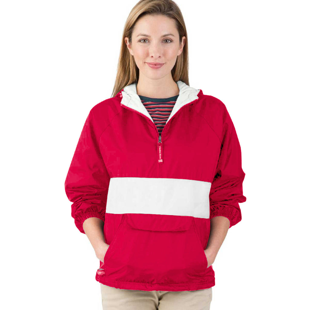 Charles River Unisex Red/White Classic Charles River Striped Pullover