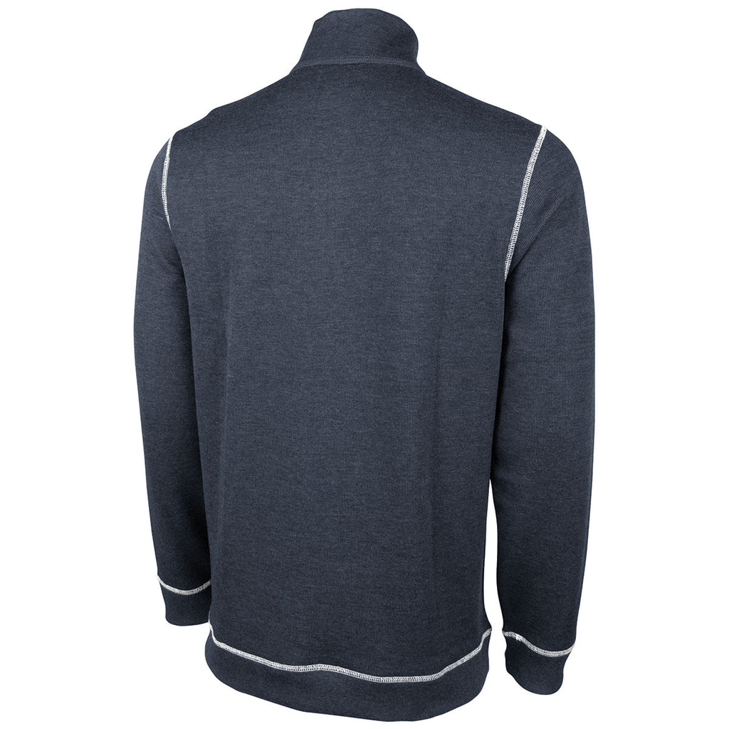 Charles River Men's Navy/Heather Conway Flatback Rib Pullover